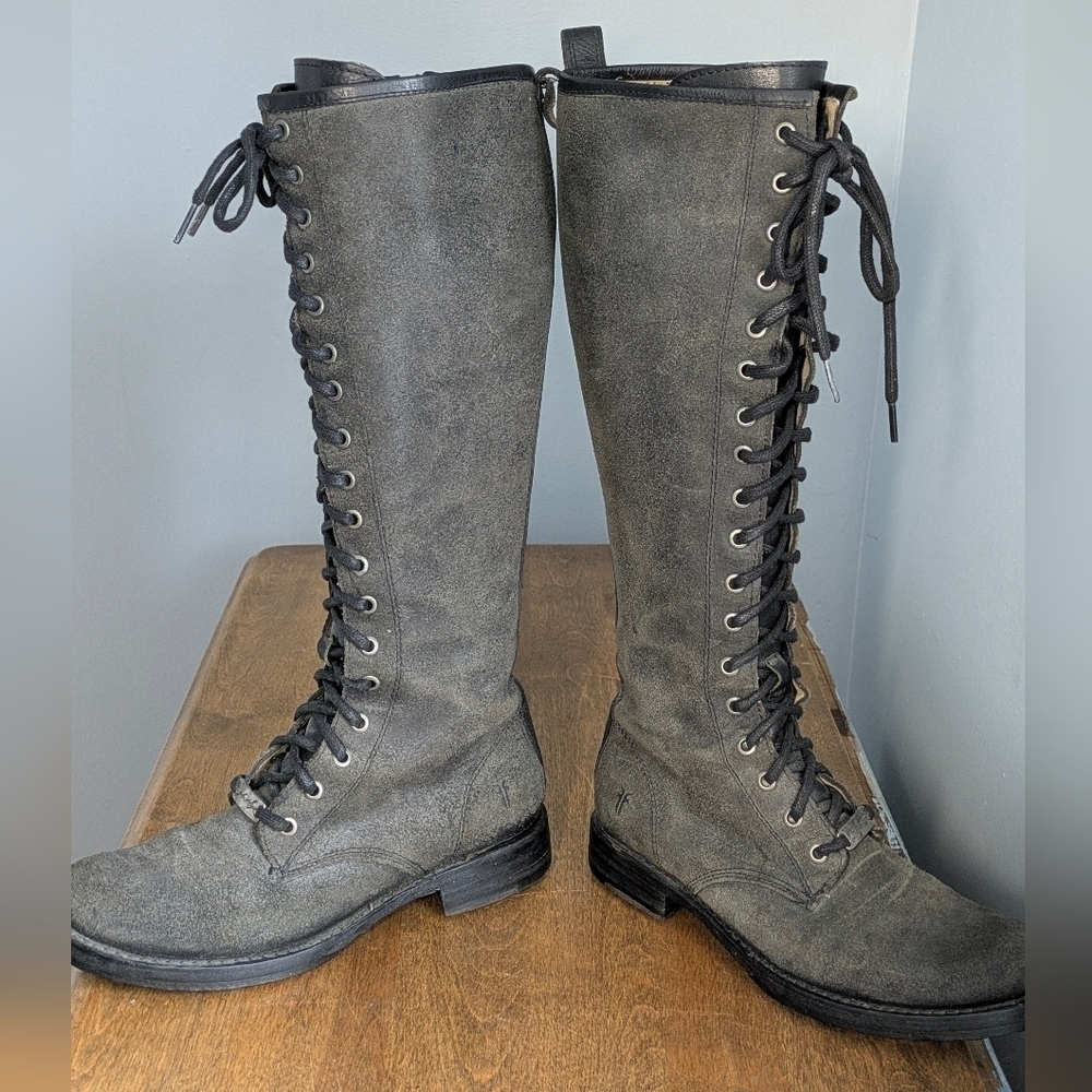 Frye Tall Lace Up Veronica Boot - Picture 8 of 16